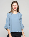 St. Yves Long Sleeve Blouse Embroidery Blouse With Gynella Crush Fabric