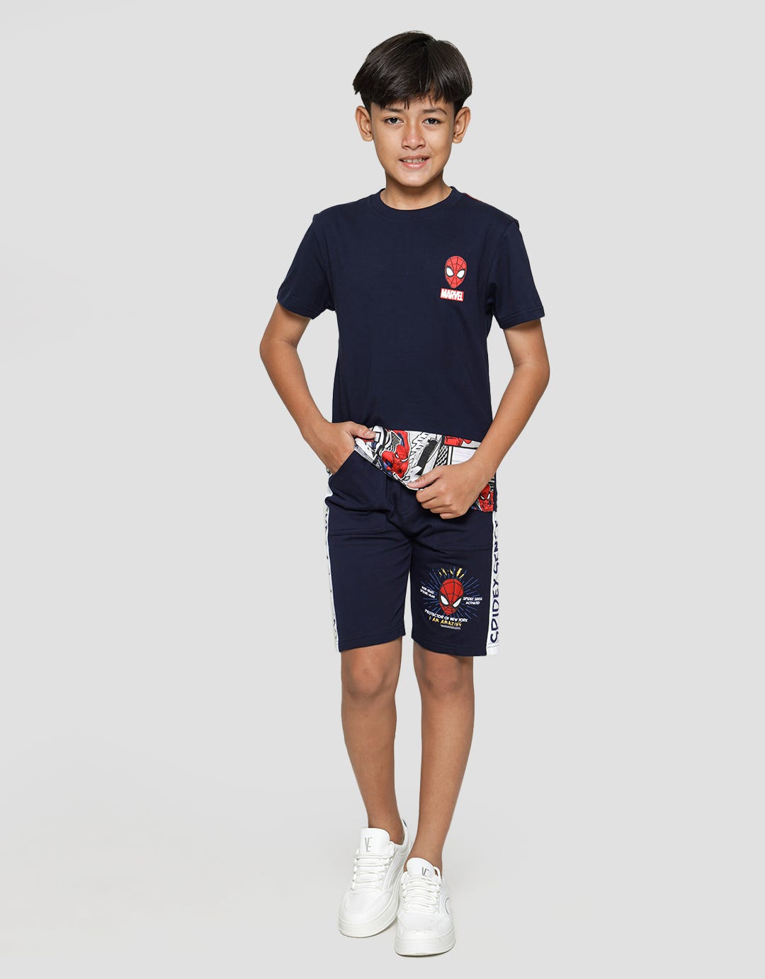 Marvel Short Pants Knit Spiderman Web Head Spidey Sense