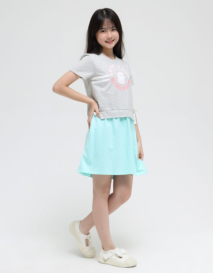 Nevada Short Sleeve Midi Dress Tali Pinggang Print Glitter