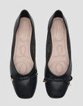 Connexion Ribbon Pointy Ballerina Flat Shoes Wanita