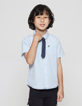 Little M Short Sleeve Shirt Solid Tie Kurta Material