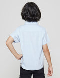 Little M Short Sleeve Shirt Solid Tie Kurta Material