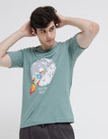 T Zone Short Sleeve T-Shirt Print Theme Pixel Art - Rocket