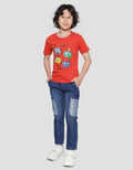 Little M Kaos Lengan Pendek Anak Laki-laki Print Robot Moods