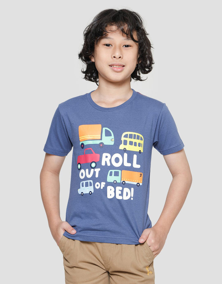 Little M Kaos Lengan Pendek Anak Laki-laki Print Roll To Bed