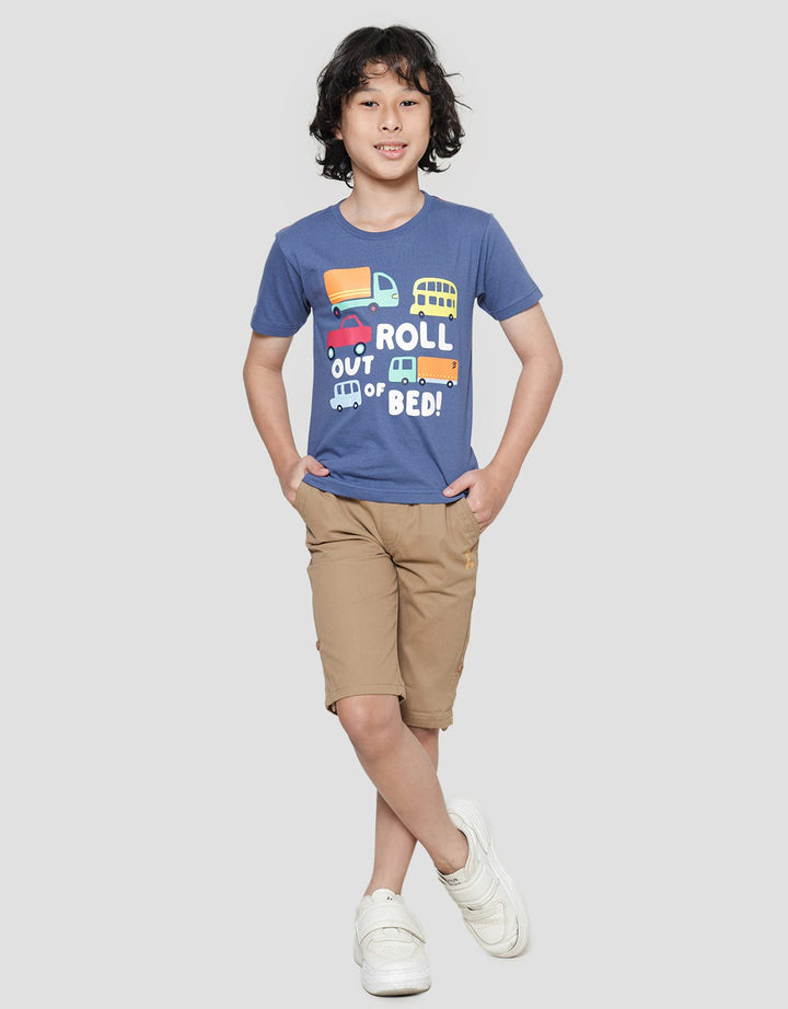 Little M Kaos Lengan Pendek Anak Laki-laki Print Roll To Bed