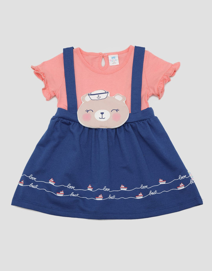 Pipiniko Short Sleeve Midi Dress Overall Bear Sailor