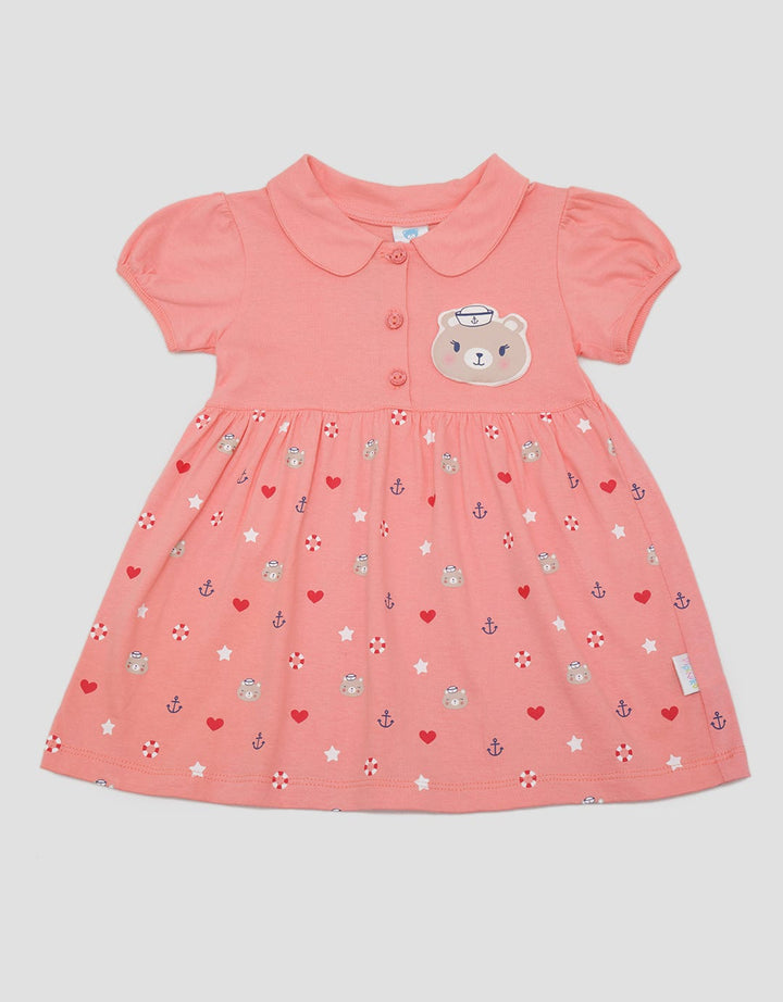 Pipiniko Sailor Bear Pleated Dress for Girls