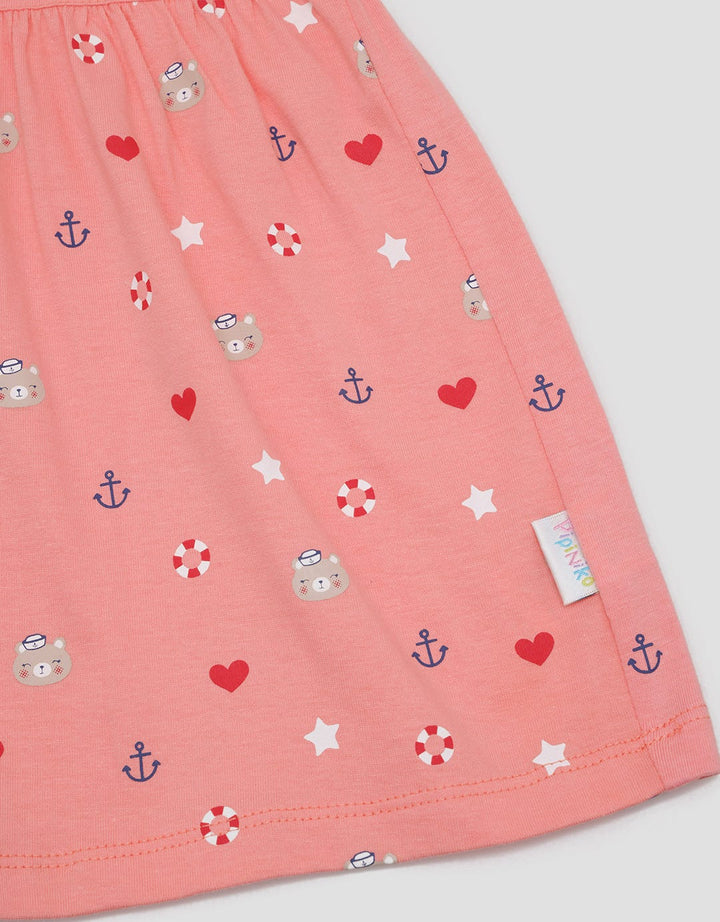 Pipiniko Sailor Bear Pleated Dress for Girls