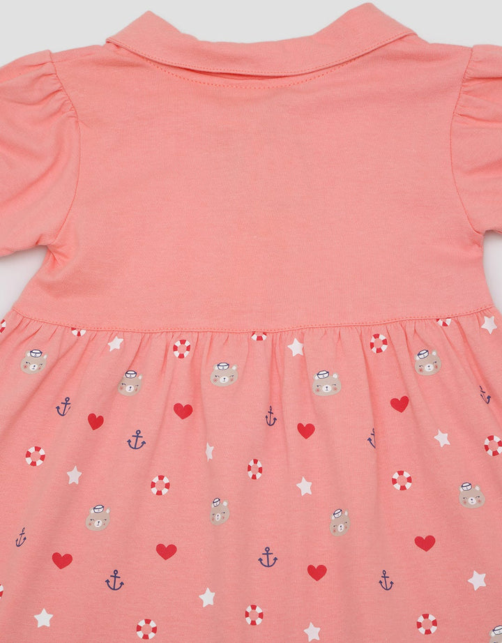 Pipiniko Sailor Bear Pleated Dress for Girls