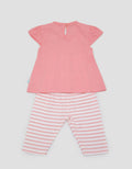 Pipiniko Top-Bottom Set Knit Stripe Flower