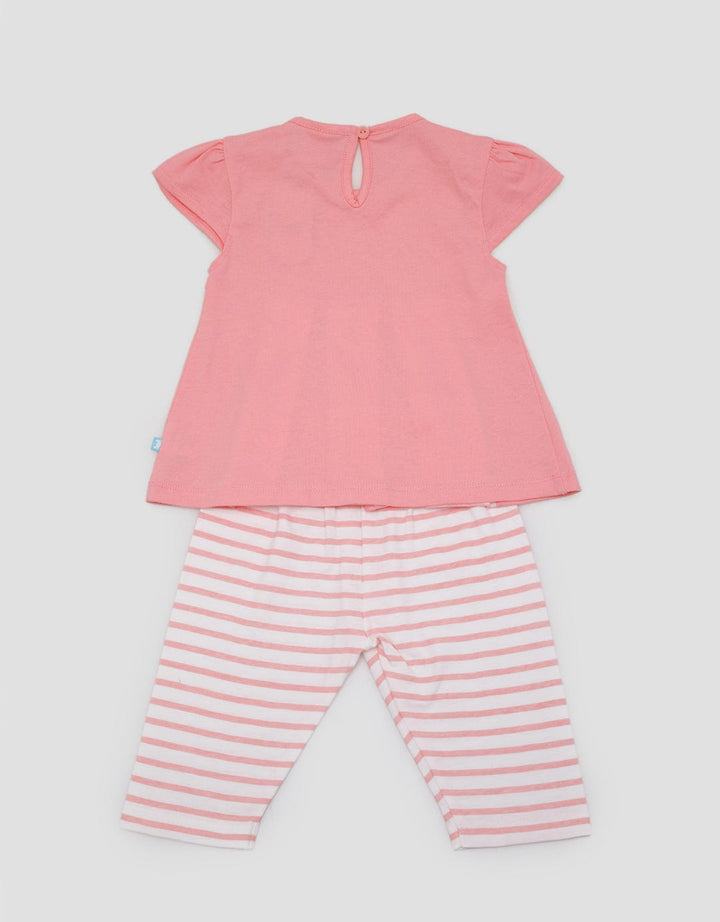 Pipiniko Top-Bottom Set Knit Stripe Flower