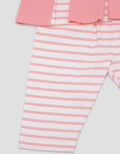 Pipiniko Top-Bottom Set Knit Stripe Flower