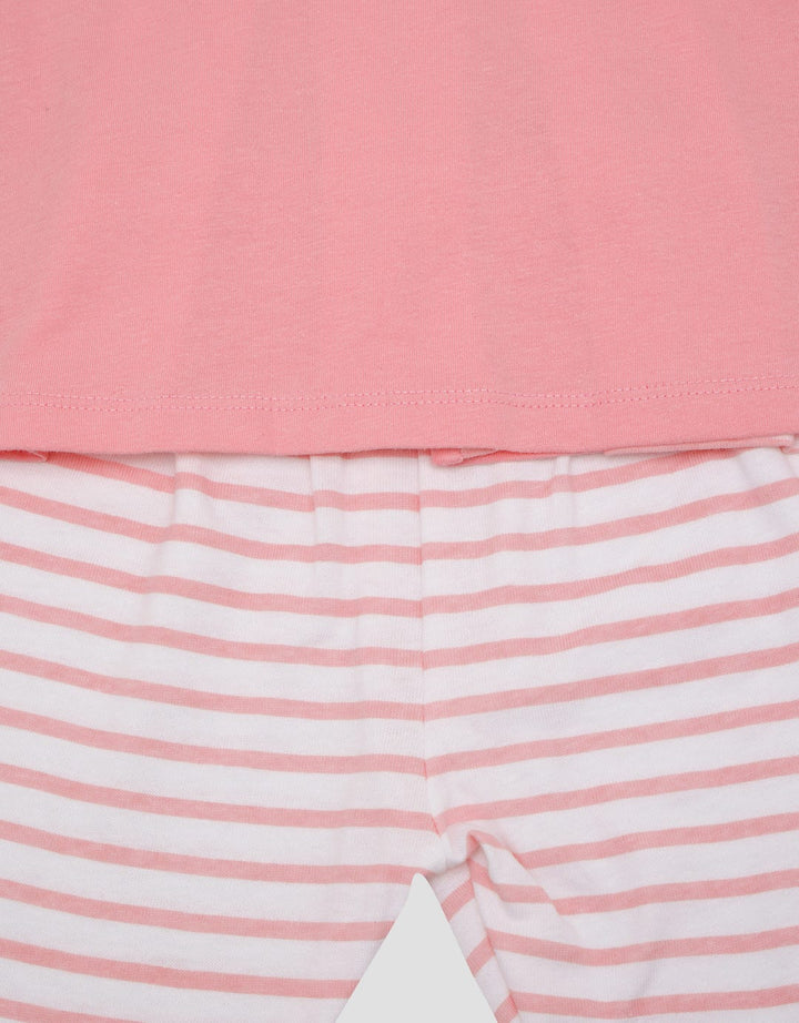 Pipiniko Top-Bottom Set Knit Stripe Flower