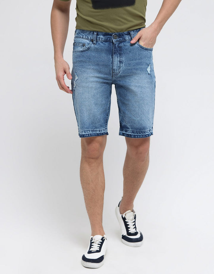 Nevada Denim Short Pants Ripped Slim Fit Recycle