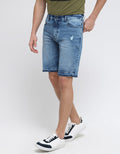 Nevada Denim Short Pants Ripped Slim Fit Recycle