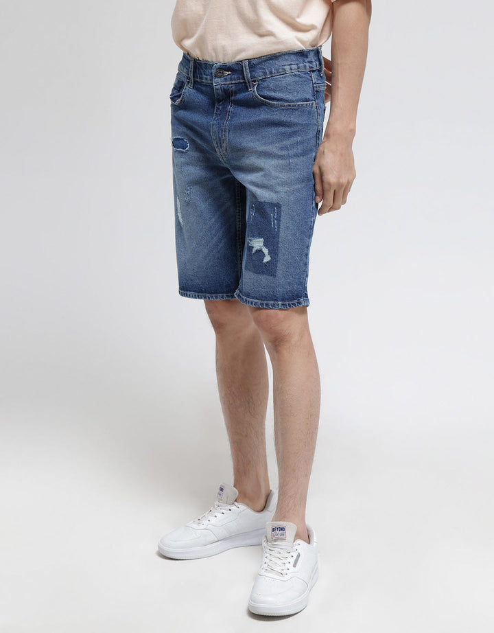 Nevada Denim Short Pants Ripped Unpatch Recycle