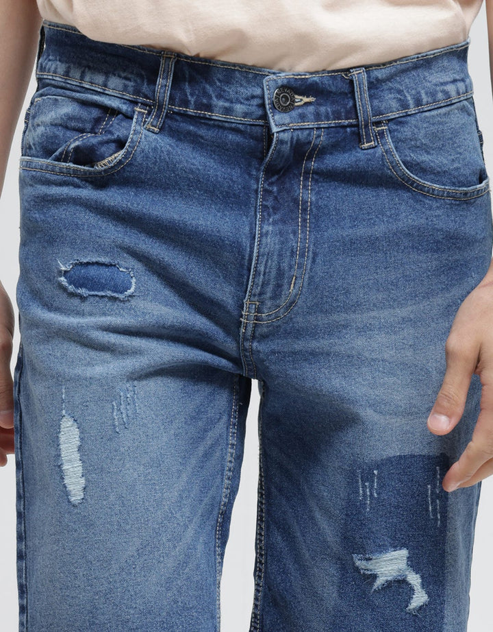 Nevada Denim Short Pants Ripped Unpatch Recycle