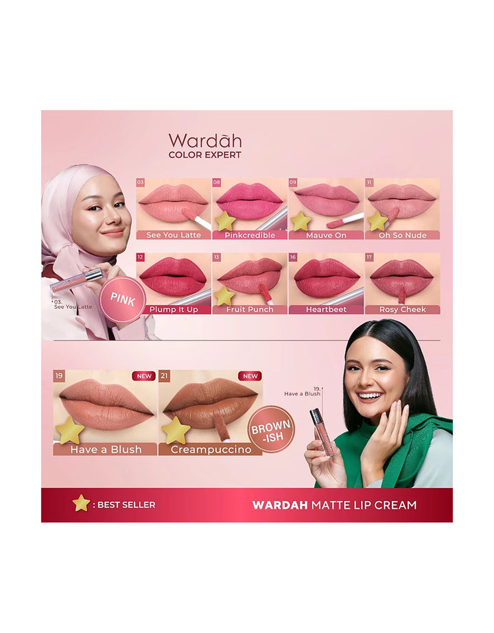 Wardah Exclusive Matte Lip Cream 19 Have a Blush! 4 g