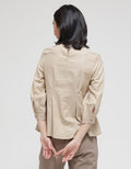 Details Assymetric Waist Blouse Wanita