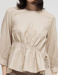 Details Assymetric Waist Blouse Wanita