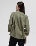 Details Long Sleeve Blouse With Shanghai Collar