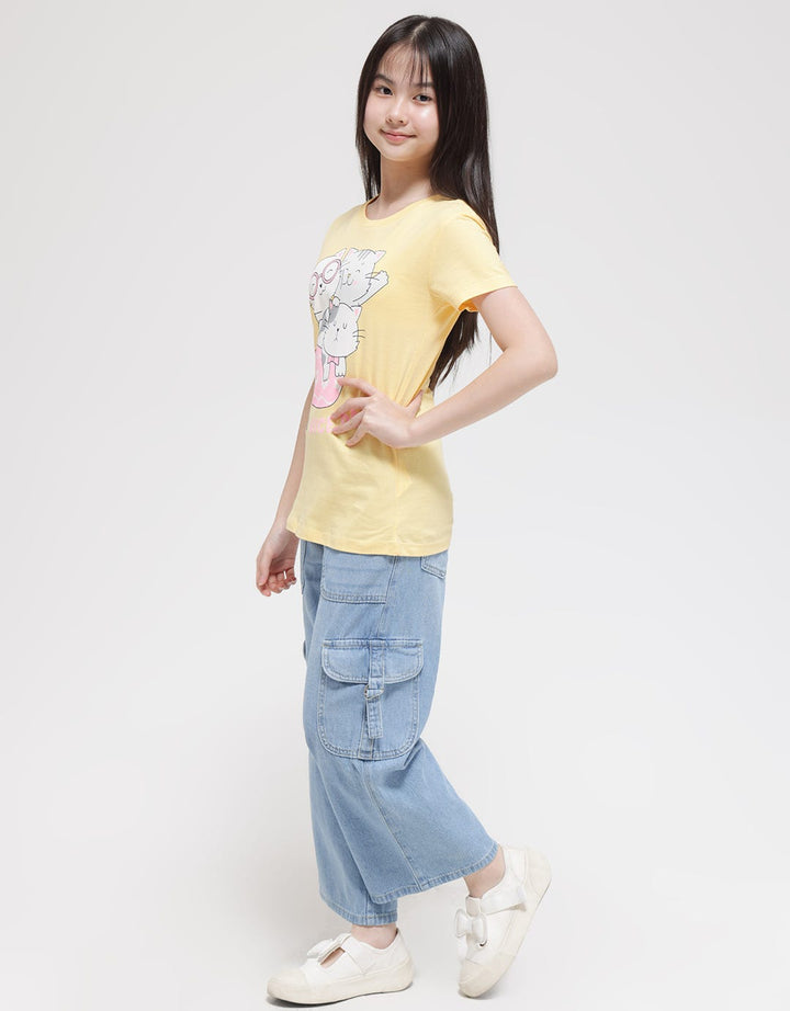 Aero Short Sleeve T-Shirt Print Cat Have A Nice Day