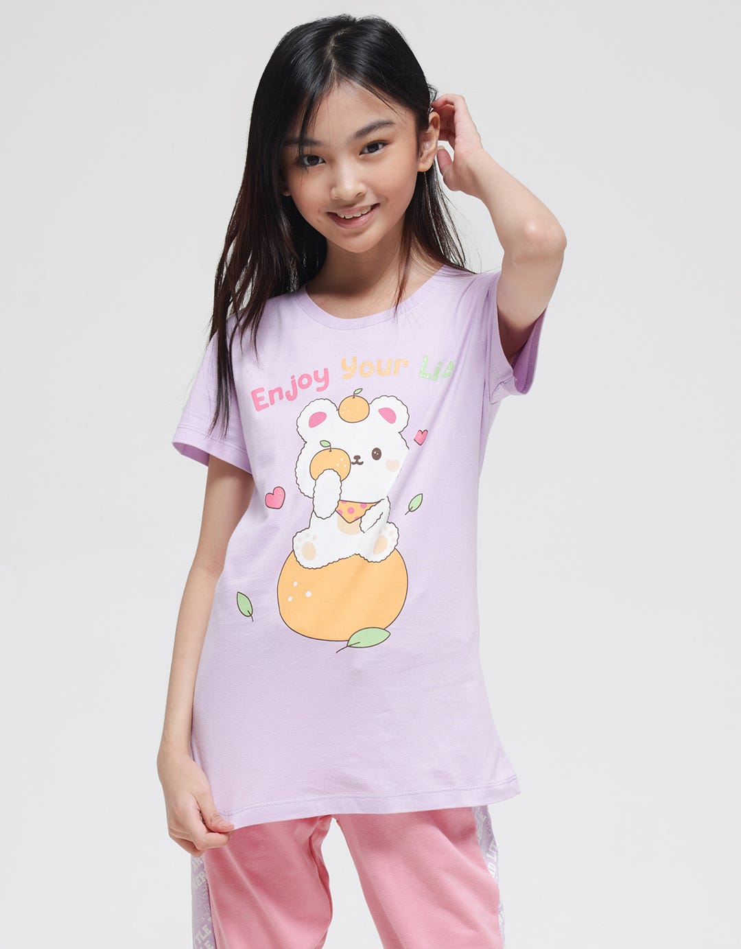 Aero Bear Enjoy Life Kaos Anak Perempuan