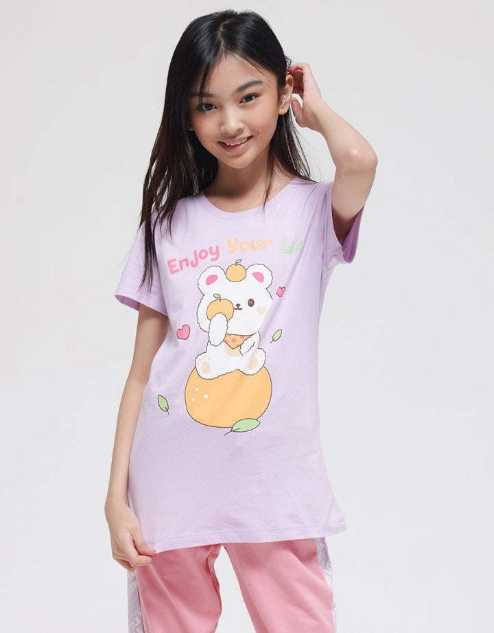 Aero Bear Enjoy Life Kaos Anak Perempuan
