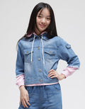 Aero Denim Jacket Komb Terry With Hoody