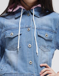 Aero Denim Jacket Komb Terry With Hoody