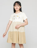 Aero Short Sleeve Midi Dress Daily Khaki On Tone