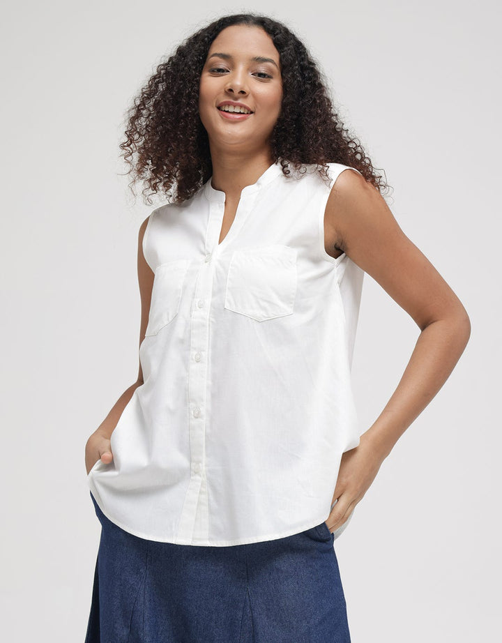 Connexion Two Pocket Kemeja Tanpa Lengan Wanita
