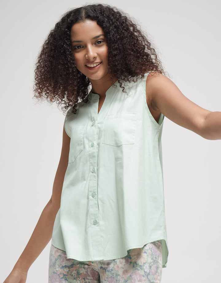 Connexion Two Pocket Kemeja Tanpa Lengan Wanita
