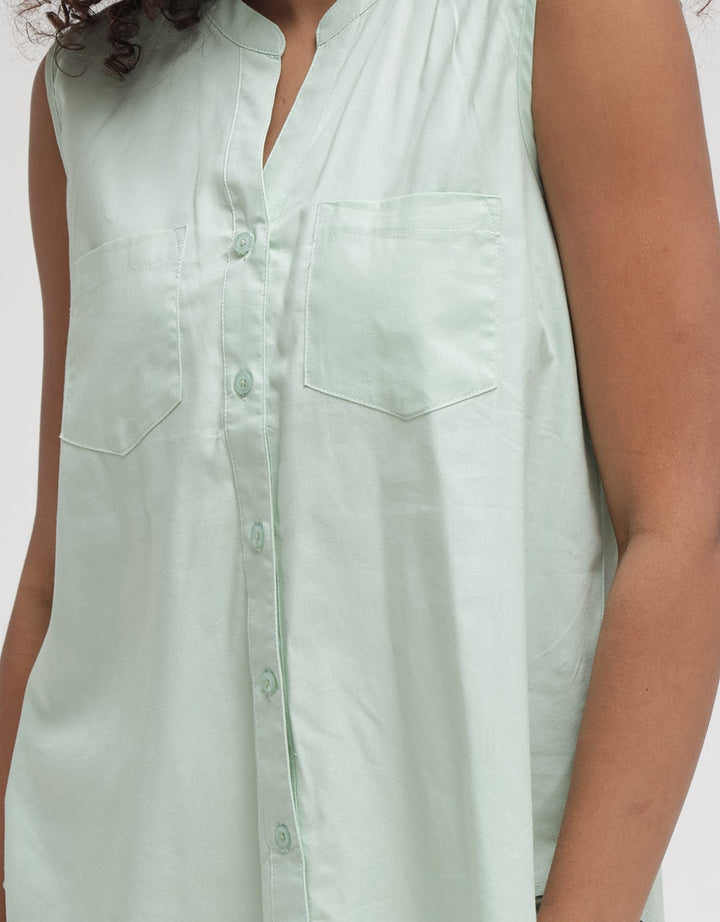 Connexion Two Pocket Kemeja Tanpa Lengan Wanita