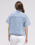 Nevada Denim Top Kemeja Wanita