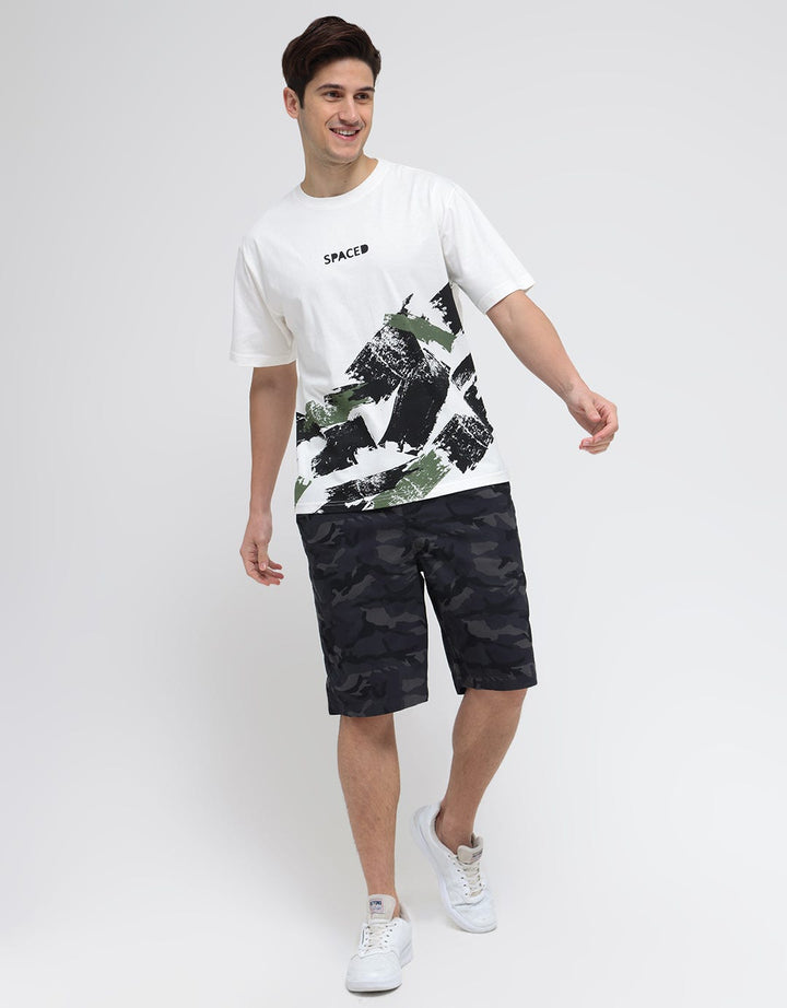 Cole Short Pants Woven Pullon Rib Print Camo