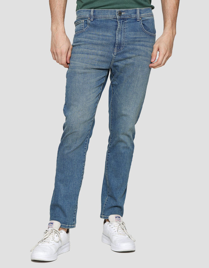 Cole Denim Long Pants Simple Whisker And Spray Sunblast