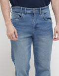 Cole Denim Long Pants Simple Look Regular Whisker Spray And Tagging