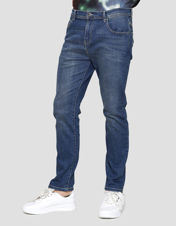 Cole Denim Long Pants Simple Whisker And Spray Sunblast