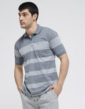 Cole Short Sleeve Polo Shirt Stripe Gradation