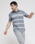Cole Short Sleeve Polo Shirt Stripe Gradation