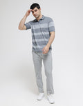 Cole Short Sleeve Polo Shirt Stripe Gradation