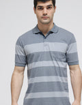 Cole Short Sleeve Polo Shirt Stripe Gradation