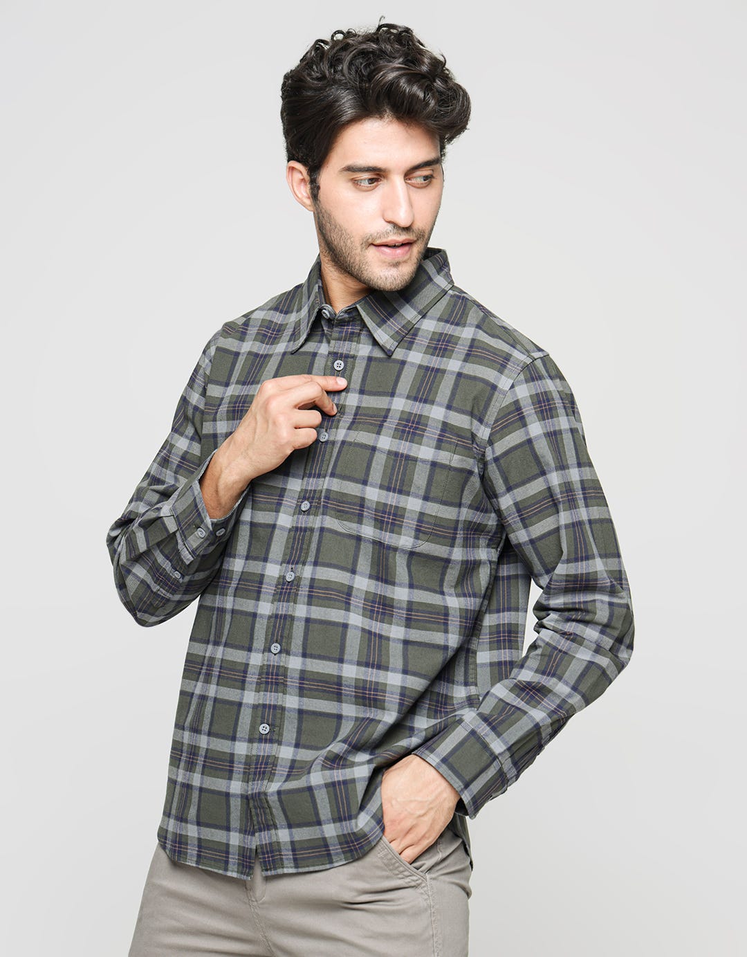 Cole Long Sleeve Shirt Check F5
