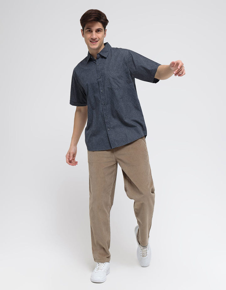 Cole Short Sleeve Shirt Aop Line Dots
