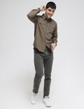 Cole Long Sleeve Shirt Solid Double Pocket