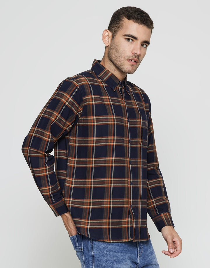 Cole Kemeja Lengan Panjang Pria Print Check Hil
