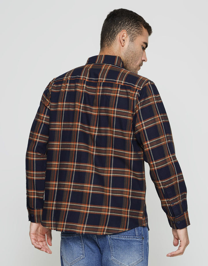 Cole Kemeja Lengan Panjang Pria Print Check Hil