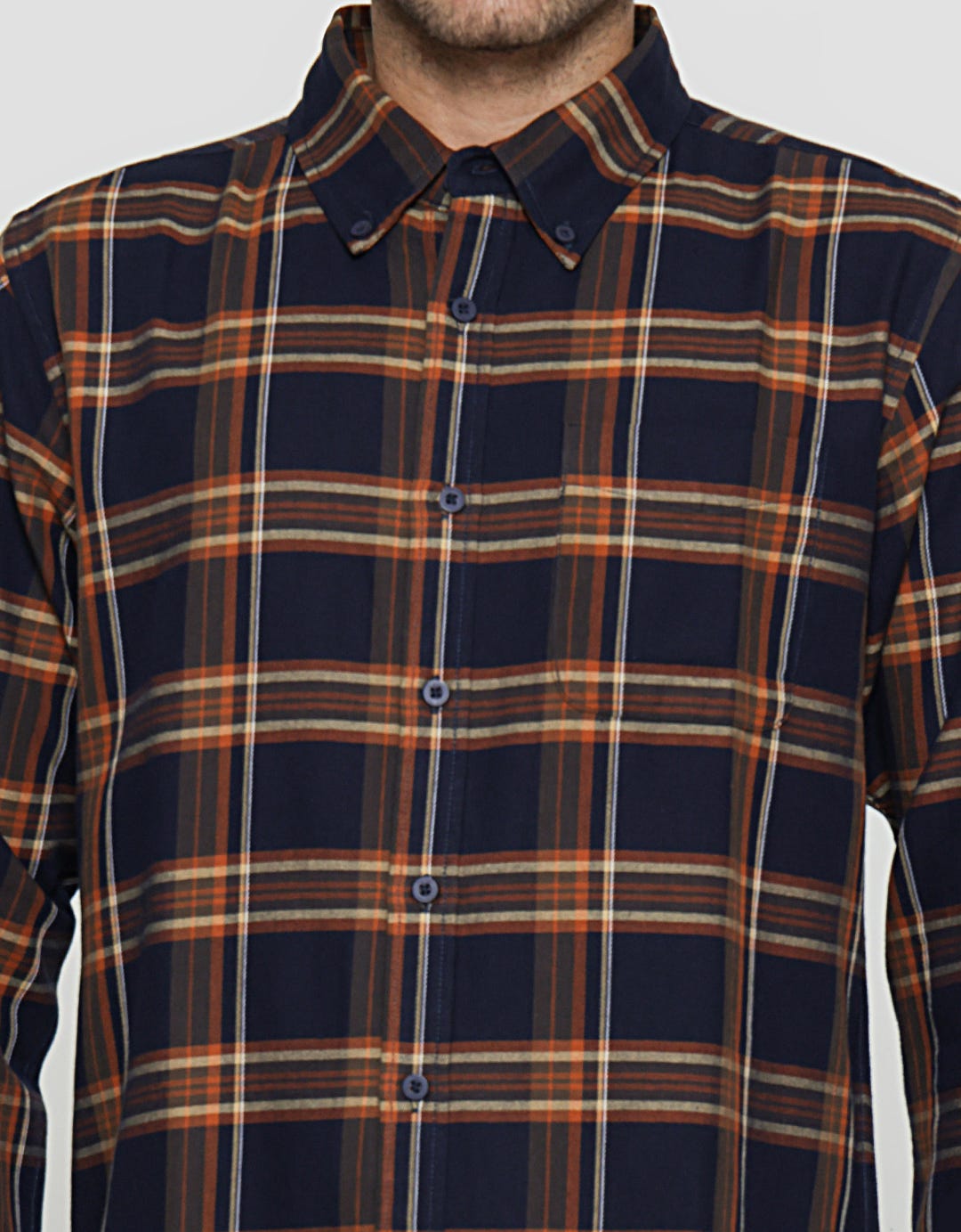 Cole Kemeja Lengan Panjang Pria Print Check Hil